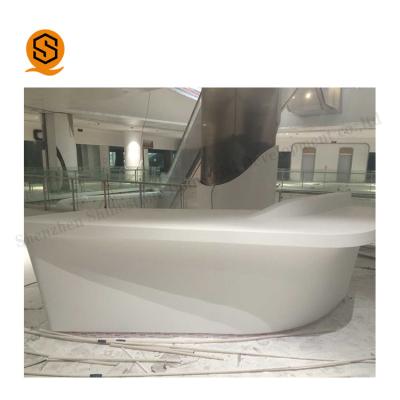 China Solid Surface Curved Salon Reception Desk for sale