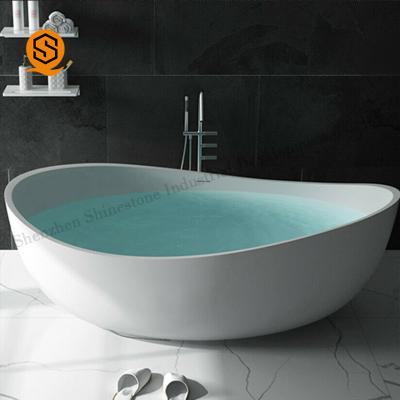 China Hotel Project Artificial Stone Bathtub Oval Shaped Attractive Design for sale