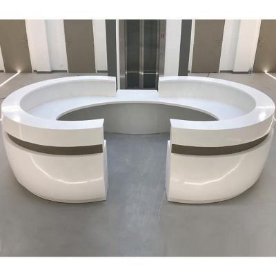 China OEM Round Airport Reception Desk Solid Surface Reception Counter for sale