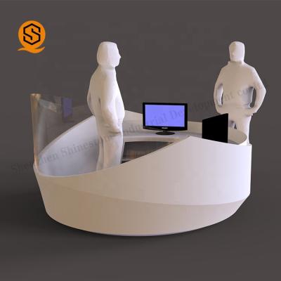 China Solid Surface Round Airport Reception Desk Counter for sale