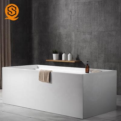 China Seamless Joint Square Stone Bathtub Artificial GMC Waterproof 170x80cm for sale