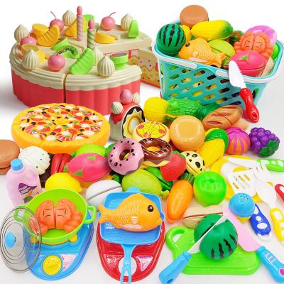 China Play a role in cooking play toys children's fruit play house toy set simulation pizza kitchen play house cut toys for sale