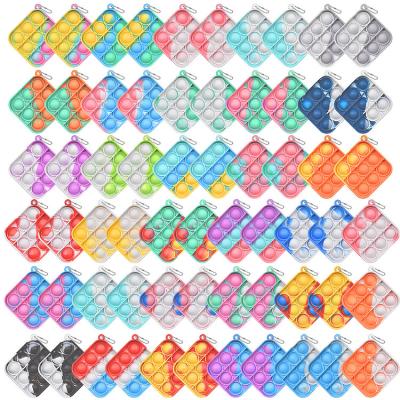 China Silica gel bubble chain decompression toy sensory toys for autistic children wiggle toys silicone press sensory keychain for sale