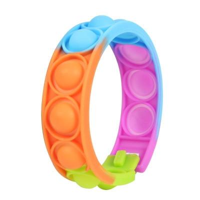 China Silica Gel Stain Rodent Pioneer Bracelet Noise Tubes Sensory Toy Food Grade Platinum Silicone Decompression Bracelet for sale