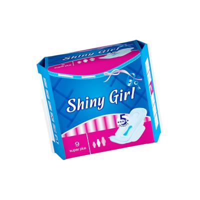 Chine Feminine Hygiene Products Cotton Regular Winged Sanitary Pad Blue Printing Strip Cheap Sanitary Napkins Towels for Women à vendre