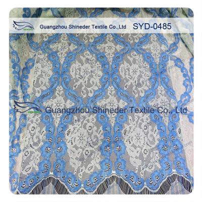 China Women Dress Corded Lace Fabric , Double Tone Nylon Cotton Lace Fabric , Scalloped Fabric for sale