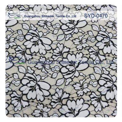 China Two Tone Cotton Nylon Lace Fabric Flower Fabric For Women Garment for sale