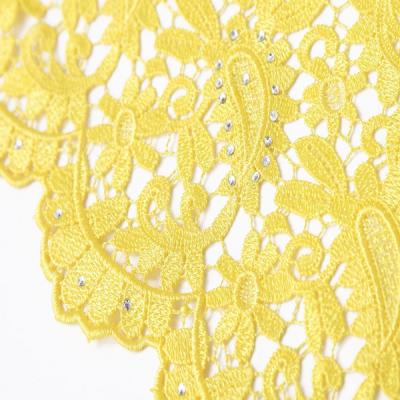 China F50264 customizable 51-52" polyester dress making guipure embroidered lace fabric for sale for sale