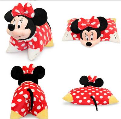 China Red Lovely Disney Minnie Mouse Toddler Pillow With Plush Minnie Head for sale