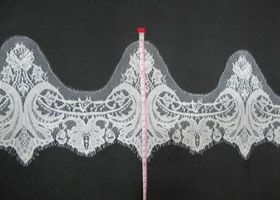 China White Nylon Eyelash Lace Trim with 32cm Width for Bed Sheets CY-HB3240 for sale