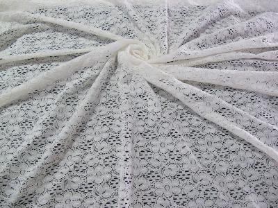 China Ivory Floral Cotton Nylon Lace Fabric With AZO Free Dyeing For Lady Dress CY-DK0029 for sale