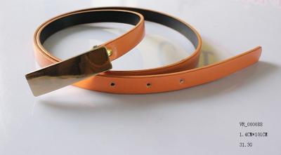 China Bright orange PU Cloth Belts For Women / Small Child thin silver belt for sale