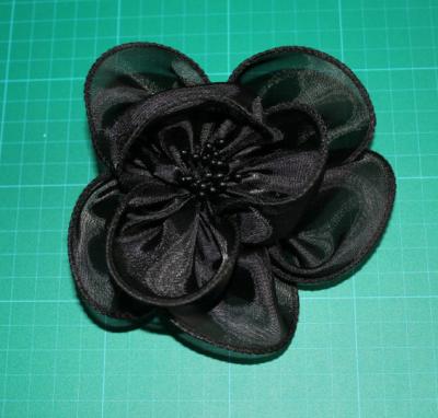 China Black garment Beautiful chiffon artificial flower corsage for evening dress for sale