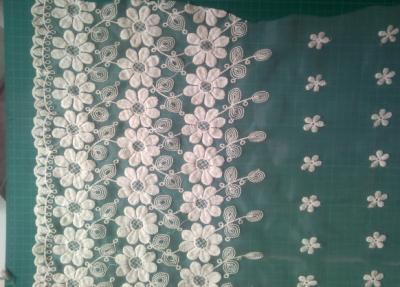 China Wedding Embroidered flower lace fabric for sale