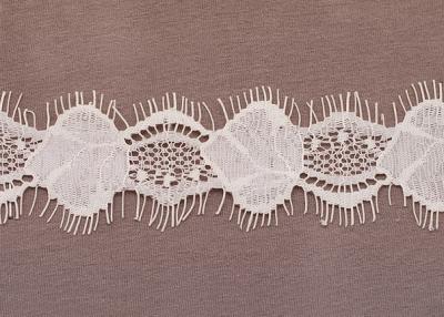 China Woven Crochet Clothing OEM Ivory Cotton Eyelash Lace Trim Fabric for sale