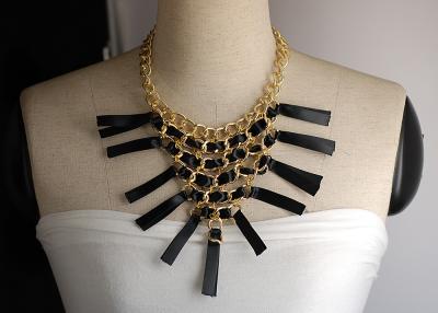 China Women Summer Handmade Necklace Chain, Handcrafted Necklaces with PU for Costume for sale