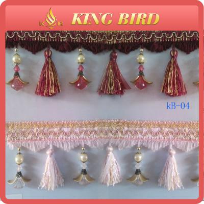 China Home Decorative Fringe Curtain Lace Ribbon Trim Mesh Professional OEM / ODM for sale