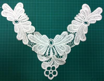 China White Butterfly pattern Clothing Motif / Girl Embroidery cotton collar for sale