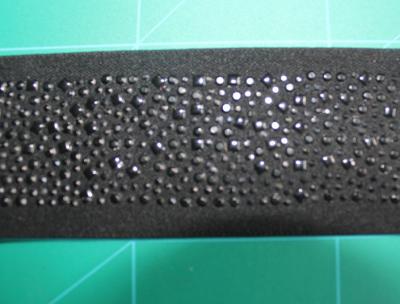 China 5cm Black Elastic Webbing Nylon And Spandex With Rhinestone for sale