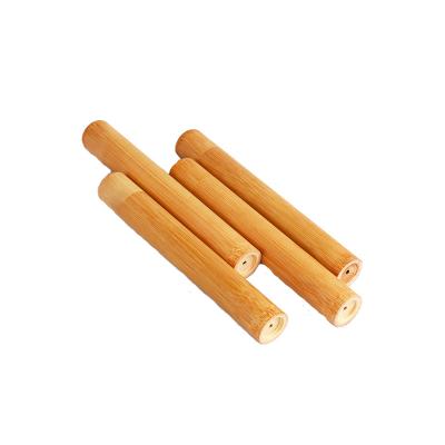 China China Hot Selling Bamboo Leaf Carved Folk Art Bamboo Travel Tube Toothbrush for sale