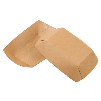 China Recycled Materials Packaging Paper Disposable Container For Fast Food Paper Tray Containers Ship for sale