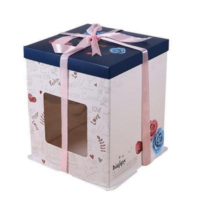 China Recycled Materials Custom Design Food Box Corrugated Birthday Cake Paper Box for sale