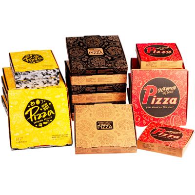 China Recycled Materials Food Grade Flute Corrugated Size Para de caja Pizza Design Cardboard Cardboard Custom Printed Pizza Box for sale