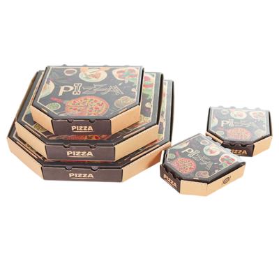 China Biodegradable Custom Design Food Box Corrugated Brown Paper Pizza Box for sale