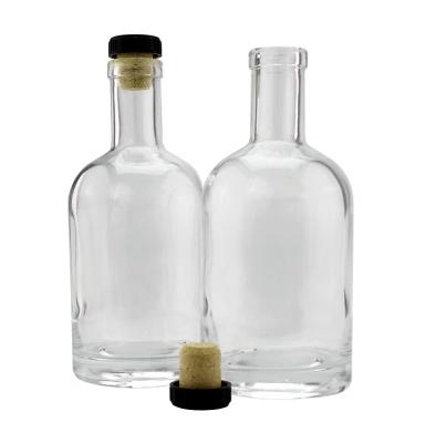 China Beverage 375ml Juniper Glass Bottle Thick Bottom Clear Glass Bottles for sale