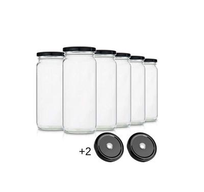 China Glass Beverage Smoothie Jars With Lids For Clear Glass Beverage Drinks And Storage Bottles for sale