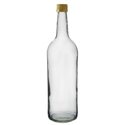 China Premium High Quality Microwavable 360ml Empty Clear Glass Beer Bottle With Crown Cap for sale