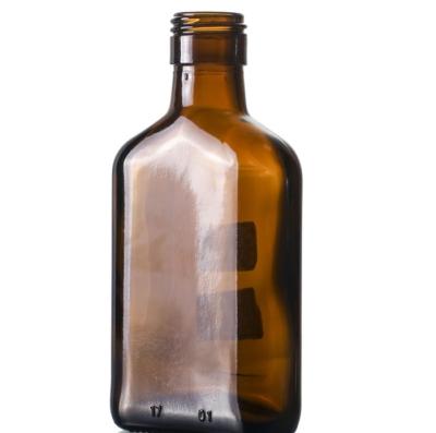 China Viable Pouch Juniper Amber Brown Glass Bottles Screen Print With Aluminum Screw Seal Cap Food Grade for sale