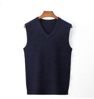 China Anti-Wrinkle Mens V-Neck Golf Summer Sweater Vest Custom Sleeveless Mens Knitted Woolen Cotton for sale