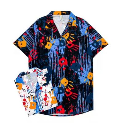 China Sustainable Vintage Hawaiian Style Plus Size Mens Summer Shirts Casual Short Sleeve for sale