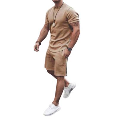 China Wholesale Custom Breathable Loose Plus Size Plain White Summer Sportswear Cotton Sleeve Two Piece Shorts Set For Men 2022 for sale