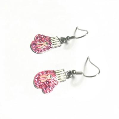 China XP-AJ-1006 Vintage Drop Ribbon Autism Therapy Pink Autism Earrings for sale