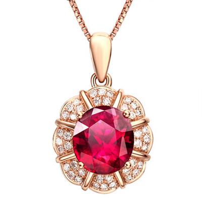 China Cute Flowering Petal Shaped Pendant Necklace Water Drop Female Wedding Pendant Jewelry for sale