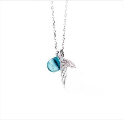 China New Cute Designed Blue Glass Tail Necklace Jewelry With High Quality for sale