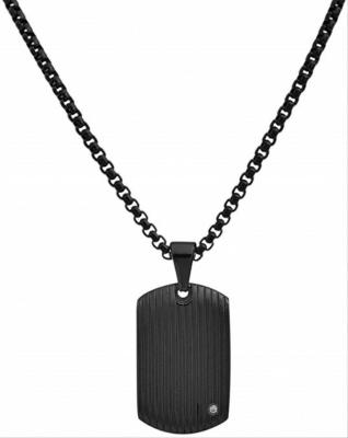 China ALLOY Stainless Steel Mens Dog Tag Necklace With Zircon Stone for sale