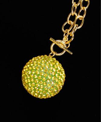 China cute FASHION GOLD YELLOW MIRRORBALL NECKLACE for sale