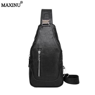 China High Quality MAXINU Custom Logo Foam Top Layer Cross Bag For Men Weekend Phone Trunk Black Bag for sale