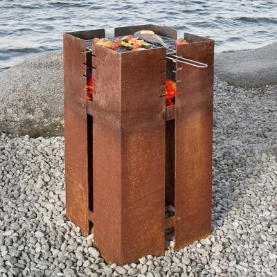 China Firepit BBQ Backyard Garden Unique Welded Fire Pit Heater Easily Assembled Custom BBQ Grills for sale