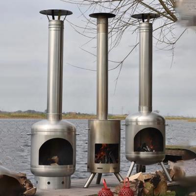 China Modern Stocked Stainless Steel Fireplace Chimney GN-SFP-011 Outdoor Wood Burning Fireplaces for sale