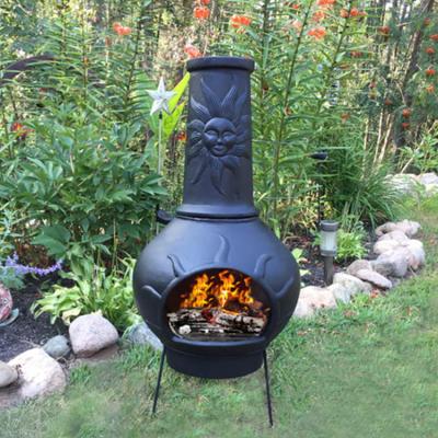 China Stocked Patio Sets Outdoor Black Outdoor Chiminea Fire Pit For Sale for sale