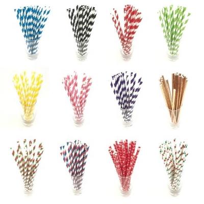 China Birthday Wedding Party Baby Shower Multi Color Paper Straws Disposable Drinking Straws For Birthday Wedding Party Baby Shower for sale