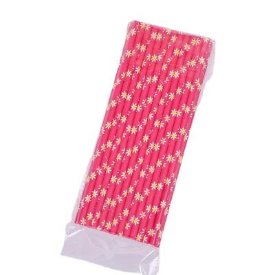 China Hot Sale Biodegradable Disposable Drink Straw Floral Design New For 2021 for sale