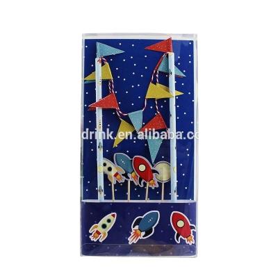 China New design fashion artificial cake decoration paper printing decoration topper set for birthday for sale