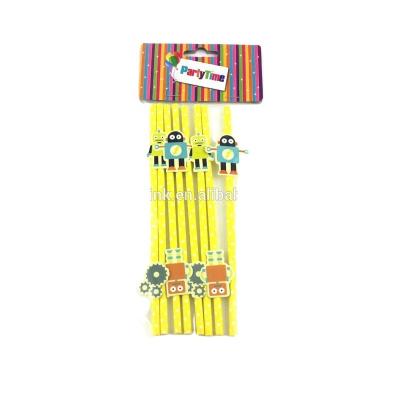 China Disposable Paper Wapped Straw With Decoration Party Cartoon Eco-friendly Disposable for sale