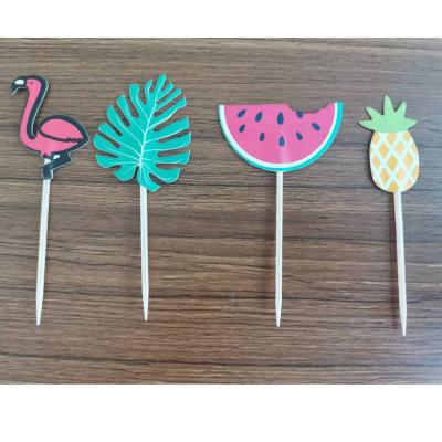 China New Design Flamingo Eco-Friendly Disposable Cake Topper Tropical Cake Toppers Wholesale for sale