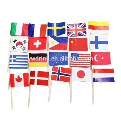 China Disposable Wholesale Promotional Custom Food Printing Birthday Flag Toothpick Party Flag Toothpicks for sale